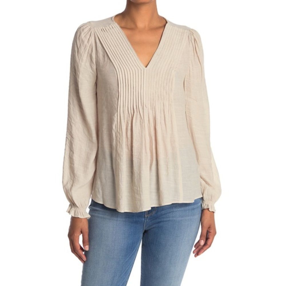 Nanette Leopore V-Neck Pleated Blouse